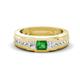 1 - Jayden 1.11 ctw Princess shape Green Garnet accented Lab Grown Diamonds Men Wedding Band (5.20 mm) 