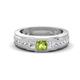 1 - Jayden 1.14 ctw Princess shape Peridot accented Lab Grown Diamonds Men Wedding Band (5.20 mm) 