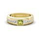 1 - Jayden 1.14 ctw Princess shape Peridot accented Lab Grown Diamonds Men Wedding Band (5.20 mm) 