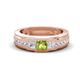 1 - Jayden 1.14 ctw Princess shape Peridot accented Lab Grown Diamonds Men Wedding Band (5.20 mm) 