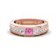 1 - Jayden 1.24 ctw Princess shape Pink Sapphire accented Lab Grown Diamonds Men Wedding Band (5.20 mm) 