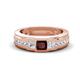 1 - Jayden 1.14 ctw Princess shape Red Garnet accented Lab Grown Diamonds Men Wedding Band (5.20 mm) 