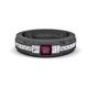 1 - Jayden 1.14 ctw Princess shape Rhodolite Garnet accented Lab Grown Diamonds Men Wedding Band (5.20 mm) 