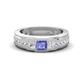 1 - Jayden 1.14 ctw Princess shape Tanzanite accented Lab Grown Diamonds Men Wedding Band (5.20 mm) 