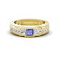 1 - Jayden 1.14 ctw Princess shape Tanzanite accented Lab Grown Diamonds Men Wedding Band (5.20 mm) 