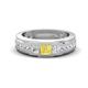 1 - Jayden 1.24 ctw Princess shape Yellow Sapphire accented Lab Grown Diamonds Men Wedding Band (5.20 mm) 