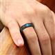 2 - Jayden 1.40 ctw Princess shape Blue Topaz accented Black Diamonds Men Wedding Band (5.20 mm) 