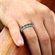 2 - Jayden 1.37 ctw Princess shape Green Garnet accented Black Diamonds Men Wedding Band (5.20 mm) 