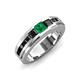 3 - Jayden 1.77 ctw Princess shape Emerald accented Black Diamonds Men Wedding Band (5.20 mm) 