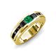 3 - Jayden 1.77 ctw Princess shape Emerald accented Black Diamonds Men Wedding Band (5.20 mm) 