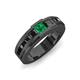 3 - Jayden 1.10 ctw Princess shape Emerald accented Black Diamonds Men Wedding Band (5.20 mm) 