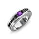 3 - Jayden 1.37 ctw Princess shape Amethyst accented Black Diamonds Men Wedding Band (5.20 mm) 