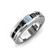 3 - Jayden 1.37 ctw Princess shape Aquamarine accented Black Diamonds Men Wedding Band (5.20 mm) 