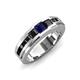 3 - Jayden 1.37 ctw Princess shape Blue Sapphire accented Black Diamonds Men Wedding Band (5.20 mm) 