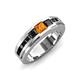 3 - Jayden 1.37 ctw Princess shape Citrine accented Black Diamonds Men Wedding Band (5.20 mm) 