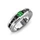 3 - Jayden 1.37 ctw Princess shape Green Garnet accented Black Diamonds Men Wedding Band (5.20 mm) 