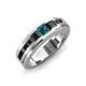 3 - Jayden 1.37 ctw Princess shape London Blue Topaz accented Black Diamonds Men Wedding Band (5.20 mm) 