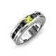 3 - Jayden 1.40 ctw Princess shape Peridot accented Black Diamonds Men Wedding Band (5.20 mm) 