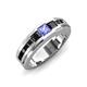 3 - Jayden 1.40 ctw Princess shape Tanzanite accented Black Diamonds Men Wedding Band (5.20 mm) 