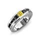 3 - Jayden 1.50 ctw Princess shape Yellow Sapphire accented Black Diamonds Men Wedding Band (5.20 mm) 