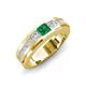 3 - Jayden 1.45 ctw Princess shape Emerald accented Lab Grown Diamonds Men Wedding Band (5.20 mm) 