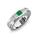 3 - Jayden 1.45 ctw Princess shape Emerald accented Lab Grown Diamonds Men Wedding Band (5.20 mm) 