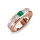 3 - Jayden 1.45 ctw Princess shape Emerald accented Lab Grown Diamonds Men Wedding Band (5.20 mm) 