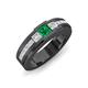 3 - Jayden 0.84 ctw Princess shape Emerald accented Lab Grown Diamonds Men Wedding Band (5.20 mm) 