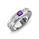 3 - Jayden 1.11 ctw Princess shape Amethyst accented Lab Grown Diamonds Men Wedding Band (5.20 mm) 