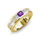 3 - Jayden 1.11 ctw Princess shape Amethyst accented Lab Grown Diamonds Men Wedding Band (5.20 mm) 