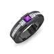 3 - Jayden 1.11 ctw Princess shape Amethyst accented Lab Grown Diamonds Men Wedding Band (5.20 mm) 