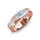 3 - Jayden 1.11 ctw Princess shape Aquamarine accented Lab Grown Diamonds Men Wedding Band (5.20 mm) 