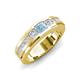 3 - Jayden 1.11 ctw Princess shape Aquamarine accented Lab Grown Diamonds Men Wedding Band (5.20 mm) 