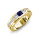 3 - Jayden 1.11 ctw Princess shape Blue Sapphire accented Lab Grown Diamonds Men Wedding Band (5.20 mm) 