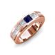 3 - Jayden 1.11 ctw Princess shape Blue Sapphire accented Lab Grown Diamonds Men Wedding Band (5.20 mm) 