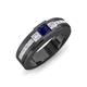 3 - Jayden 1.11 ctw Princess shape Blue Sapphire accented Lab Grown Diamonds Men Wedding Band (5.20 mm) 