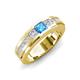 3 - Jayden 1.14 ctw Princess shape Blue Topaz accented Lab Grown Diamonds Men Wedding Band (5.20 mm) 