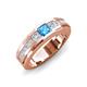 3 - Jayden 1.14 ctw Princess shape Blue Topaz accented Lab Grown Diamonds Men Wedding Band (5.20 mm) 