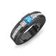 3 - Jayden 1.14 ctw Princess shape Blue Topaz accented Lab Grown Diamonds Men Wedding Band (5.20 mm) 