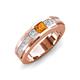 3 - Jayden 1.11 ctw Princess shape Citrine accented Lab Grown Diamonds Men Wedding Band (5.20 mm) 