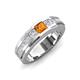 3 - Jayden 1.11 ctw Princess shape Citrine accented Lab Grown Diamonds Men Wedding Band (5.20 mm) 