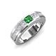 3 - Jayden 1.11 ctw Princess shape Green Garnet accented Lab Grown Diamonds Men Wedding Band (5.20 mm) 