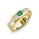 3 - Jayden 1.11 ctw Princess shape Green Garnet accented Lab Grown Diamonds Men Wedding Band (5.20 mm) 