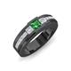 3 - Jayden 1.11 ctw Princess shape Green Garnet accented Lab Grown Diamonds Men Wedding Band (5.20 mm) 