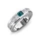 3 - Jayden 1.11 ctw Princess shape London Blue Topaz accented Lab Grown Diamonds Men Wedding Band (5.20 mm) 