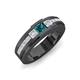 3 - Jayden 1.11 ctw Princess shape London Blue Topaz accented Lab Grown Diamonds Men Wedding Band (5.20 mm) 