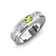 3 - Jayden 1.14 ctw Princess shape Peridot accented Lab Grown Diamonds Men Wedding Band (5.20 mm) 