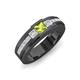 3 - Jayden 1.14 ctw Princess shape Peridot accented Lab Grown Diamonds Men Wedding Band (5.20 mm) 