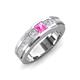 3 - Jayden 1.24 ctw Princess shape Pink Sapphire accented Lab Grown Diamonds Men Wedding Band (5.20 mm) 