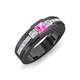 3 - Jayden 1.24 ctw Princess shape Pink Sapphire accented Lab Grown Diamonds Men Wedding Band (5.20 mm) 